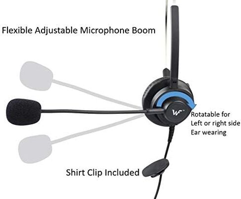 سماعة رأس RJ9 بدون استخدام اليدين في مركز الاتصال مع ميكروفون أحادي وإلغاء الضوضاء + وسائد إضافية لهاتف Avaya Nortel Nt Yealink Ge Emerson Viop POE NEC Mitel Office Desktop IP الهاتف in Kuwait