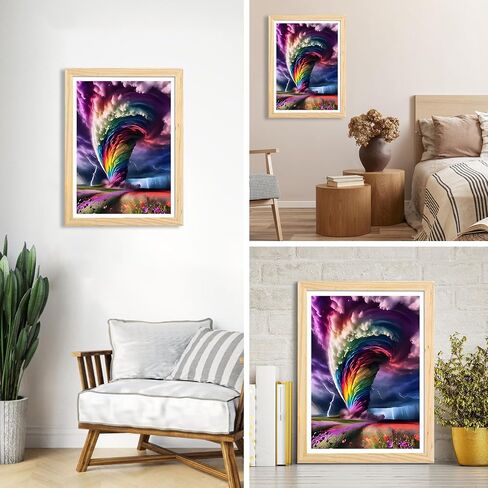 COMBYEO Tornado Diamond Painting Kits for Adults, 5D DIY Fantasy Diamond Art Kits, Full Round Drill Crystal Arts and Crafts, Gem Art Painting Kit for Home Wall Decor(12x16inch) in Saudi Arabia