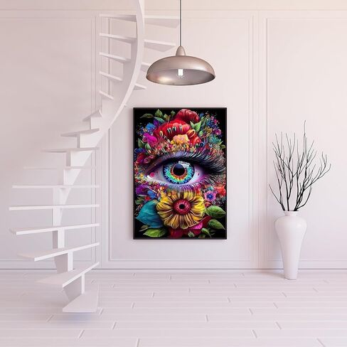 5D Diamond Painting Kits for Adults Beginners,Colorful Eye Flower Diamond Art Kit,DIY Full Round Drill Diamond Dot Gem Art Kits for Adults,Home Wall Decor 11.8x15.7 Inch in Saudi Arabia