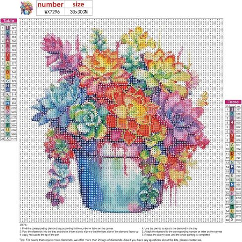 MXJSUA Round Diamond Art Painting Kit,5D Diamond Gem Art Kit Painting for Adults,DIY Diamond Art Painting Gemstone Art Home Wall Decoration,Colorful Succulent,12x12 Inch/30x30cm in Saudi Arabia
