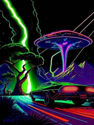 Fuinkqe Diamond Art Kits for Adults,Race Car DIY 5D Round Full Drill Gem Diamond Painting Kits for Crafts Gift Night Lightning Mushroom Cloud,Suitable for Home Wall Decor 12 x 16 Inch in Saudi Arabia