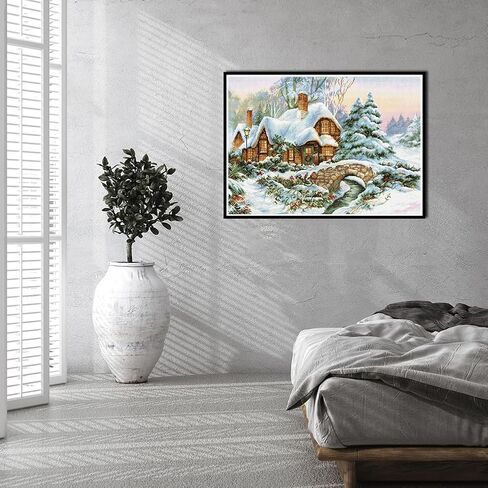 PFFNGPEN Diamond Art Painting Kits for Adults, DIY Lake Scenery House Diamond Art Kits for Beginners, 5D Sunset Full Drill Gem Art for Home Wall Decor Craft Gifts 15.7x11.8inch in Saudi Arabia