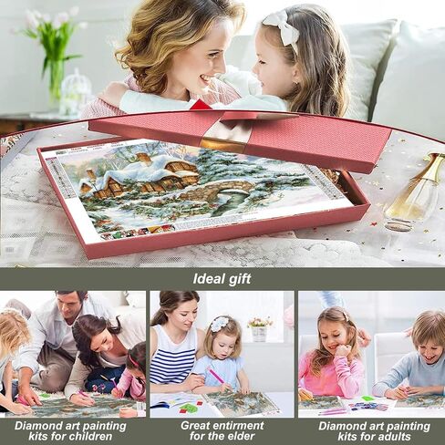 PFFNGPEN Diamond Art Painting Kits for Adults, DIY Lake Scenery House Diamond Art Kits for Beginners, 5D Sunset Full Drill Gem Art for Home Wall Decor Craft Gifts 15.7x11.8inch in Saudi Arabia