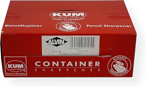 صندوق Kum 431KM مكون من 12 مبراة أقلام رصاص ذات شفرات فولاذية بفتحة واحدة، ألوان متنوعة؛ حاوية من البوليسترين مع مسمار علوي؛ مبراة داخلية مصنوعة من سبائك المغنيسيوم المطحونة؛ شفرات من الفولاذ عالي الكربون in Kuwait