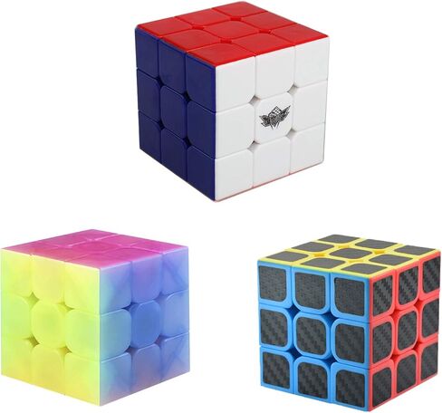 مجموعة مكعبات سرعة AHYUAN مكعب سرعة جيلي 3x3x3 من ألياف الكربون إعصار للأولاد 3x3 مجموعة مكعبات سحرية بدون ملصقات ألعاب ألغاز in Kuwait