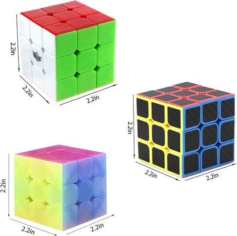 مجموعة مكعبات سرعة AHYUAN مكعب سرعة جيلي 3x3x3 من ألياف الكربون إعصار للأولاد 3x3 مجموعة مكعبات سحرية بدون ملصقات ألعاب ألغاز in Kuwait