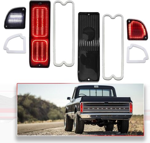 Smoked Lens Rear Tail Backup Lights & Tail Brake Lights For Chevy & GMC Trucks (Fleetside/Wideside) 1967-1972 in Saudi Arabia