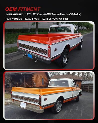 Smoked Lens Rear Tail Backup Lights & Tail Brake Lights For Chevy & GMC Trucks (Fleetside/Wideside) 1967-1972 in Saudi Arabia
