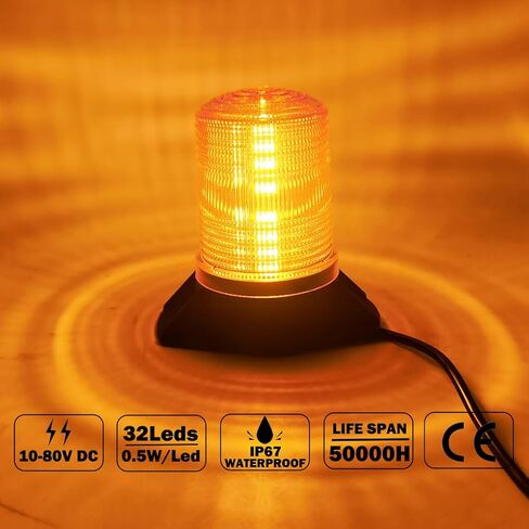 32 مصباح LED منارة كهرمانية ستروب LED ضوء تحذيري للسلامة وامض ضوء رافعة شوكية لجزازة 10-80 فولت، ATV، الشاحنات، الرافعة الشوكية، الجرار، عربات الجولف، سيارات الدفع الرباعي، ATV، UTV، السيارات، الحافلات إلخ in Kuwait