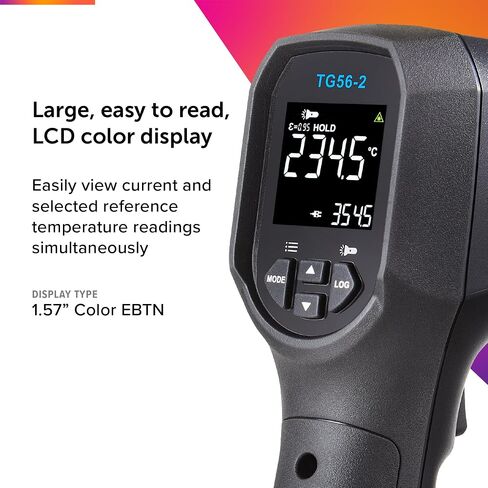 FLIR TG56-2 ميزان حرارة موضعي بالأشعة تحت الحمراء مع قراءات رقمية: لقياسات درجة الحرارة غير المتصلة حتى 2,372 درجة فهرنهايت in Saudi Arabia