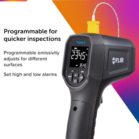FLIR TG56-2 ميزان حرارة موضعي بالأشعة تحت الحمراء مع قراءات رقمية: لقياسات درجة الحرارة غير المتصلة حتى 2,372 درجة فهرنهايت in Saudi Arabia