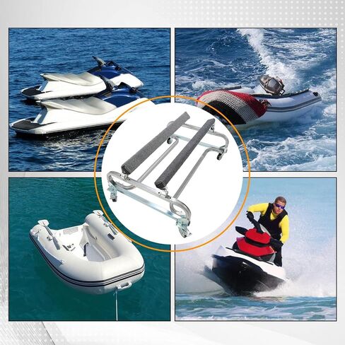 HECASA Personal Watercraft Jet Ski Dolly Stand Boat Storage Trailer Vehicle Cart for Sea-Doo Yamaha Kawasaki Adjustable Carpeted Bunks W/Four Casters & Two Brakes 1000lbs Capacity in Saudi Arabia