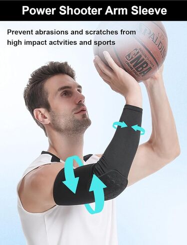 2 Pack Basketball Arm Sleeves Football Arm Sleeves Volleyball Arm Sleeves, Honeycomb Anti Collision Padded Arm Sleeve in Saudi Arabia