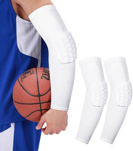 2 Pack Basketball Arm Sleeves Football Arm Sleeves Volleyball Arm Sleeves, Honeycomb Anti Collision Padded Arm Sleeve in Saudi Arabia