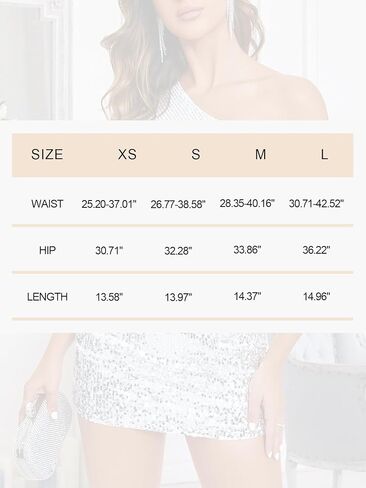 تنورة نسائية مطرزة بالترتر مرنة بخصر عالٍ وقابلة للتمدد، تنانير قصيرة متألقة للحفلات الليلية in Kuwait