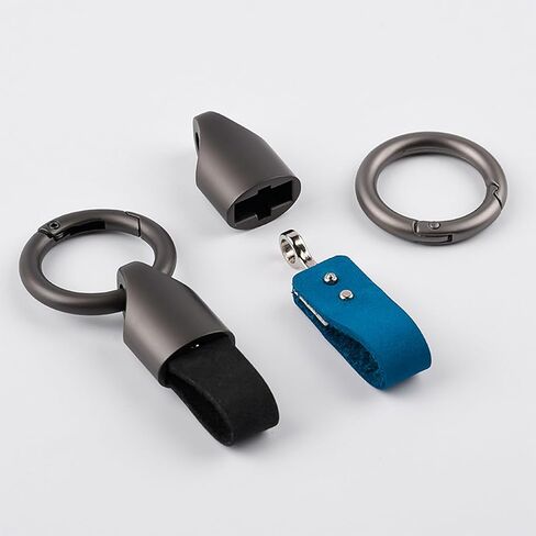 Car Key Chain Ring Clip, Leather Multifunctional Auto Key Fob Rings Keychain with Keyrings Buckle for Men Women（Black） in Saudi Arabia