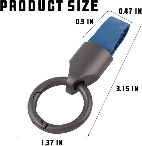 Car Key Chain Ring Clip, Leather Multifunctional Auto Key Fob Rings Keychain with Keyrings Buckle for Men Women（Black） in Saudi Arabia
