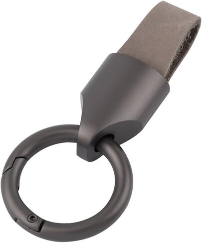 Car Key Chain Ring Clip, Leather Multifunctional Auto Key Fob Rings Keychain with Keyrings Buckle for Men Women（Black） in Saudi Arabia