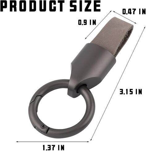 Car Key Chain Ring Clip, Leather Multifunctional Auto Key Fob Rings Keychain with Keyrings Buckle for Men Women（Black） in Saudi Arabia