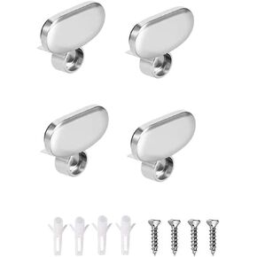 Mirror Clips, Zinc Alloy Mirror Floating Glass Clip - Round Wall Mounted Mirrors Bracket/Clip -Bathroom Mirrors Supporting Sheet Mirror Fixed Fitting - (8 Pcs)