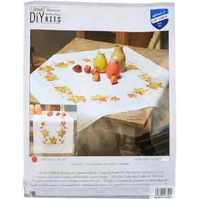 Vervaco Autumn Leaves Table Runner Stamped Embroidery Kit