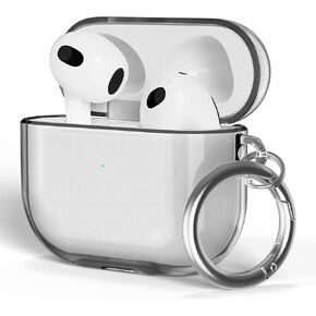ULAK Compatible with AirPods 3 Case Clear Glitter, Shockproof Transparent Designed Soft TPU Protective Cover with Keychain for AirPods 3rd Generation 2021 [Front Led Visible], Glitter