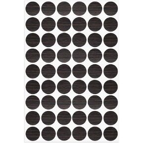 uxcell Screw Hole Covers Stickers Textured Plastic Self Adhesive Stickers for Wood Furniture Cabinet Shelve Plate 21mm Dia 54pcs in 1Sheet Dark Coffee with Grain