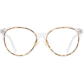 TIJN Blue Light Glasses for Women Men,Computer Glasses Bluelight Blocking,Preppy Style Cateye Frame Clear Eyeglasses,Edin