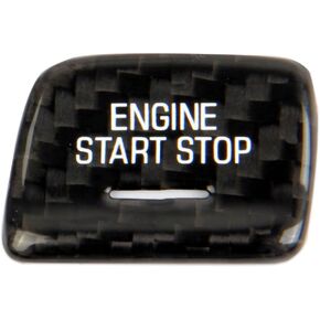 Red Carbon Fiber Engine Start/Stop Push Start Button Cover Trims for Chevrolet Corvette C7 2014-2019