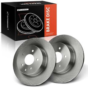 A-Premium 12.11 inch (307.59mm) Rear Drilled and Slotted Disc Brake Rotors Compatible with Select Nissan and Infiniti Models - Maxima/370Z 09-19, 350Z, QX50, Q40, G25, G35, G37, EX35, EX37, M35, M45