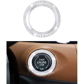 1797 Compatible Ignition Ring Caps for Buick Bling Accessories Encore Envision Regal Lacrosse Verano GX Start Stop Engine Interior Parts Cover Decals Stickers Decorations Men Crystal Zinc Cute Silver