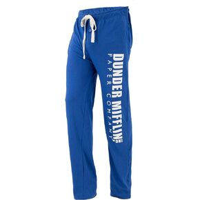 Ripple Junction The Office TV Series Men's Dunder Mifflin Paper Company Logo Lounge Pants Blue Officially Licensed