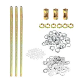 PATIKIL 1/8IP Thread 3.94" Lamp Pipe Kit with Lock Nuts Washers, Fasteners Assortment Hardware for Chandelier Ceiling Light DIY, Zinc Plating