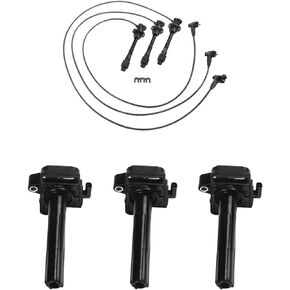 ENA Set of 3 Ignition Coil Pack and 3 Wire Set V6 3.0L Compatible with Toyota Lexus 1996 1997 1998 1999 2000 2001 Camry Sienna Avalon Solara ES300 Engine 1MZFE Replace# UF155 9091902215 IC267 S623000