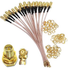 RP-SMA to IPX MHF Coax Cable, UFL U.FL IPEX-1 to RPSMA Female Coaxial Cable for Mini PCI WiFi Antenna Extension Antenna Cable 4inch(10cm) 5pcs