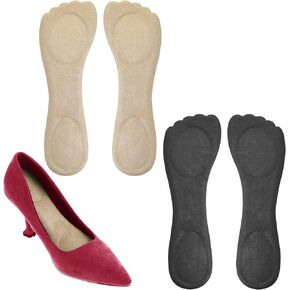 2 Pairs High Heel Shoe Insoles for Women, 8.2 Inch Breathable Shoe Pads Gel Cushion Insoles for Loose Shoes Metatarsal/Arch Pain Foot Pain Heel Sore and Heel Spurs