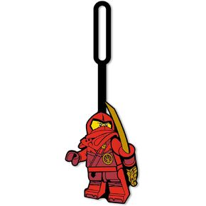 Lego Ninjago Silicone Luggage Tag for Travel, Suitcase, Backpack, Summer Beach Bag - Kai (53342) Non-Toxic & Odorless with writable Surface on Back for ID Identification. Measures Approx. 6.5"