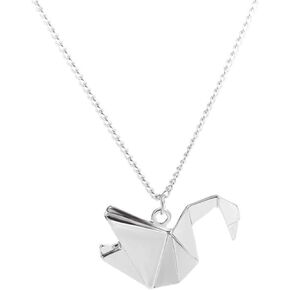 قلادة اوريغامي كرين سوداء سلسلة حمامة السلام قلادة قلادة طويلة ألف ورقة كرين الوهق قلادة مجوهرات للنساء in Kuwait