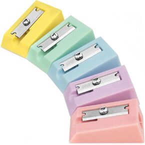 Ashton and Wright Single Hole Sharpener | Pack of 5 Pencil Sharpeners | Ideal for School, Office, Work Stationery | Pastel Set, AW-P-PS-5