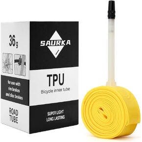 أنبوب داخلي من مادة TPU خفيف الوزن 36 جرام لإطار دراجة الطريق 700 × 18-32 أنبوب دراجة بطول 60 مم من صمام بريستا - قطعة واحدة/قطعتان