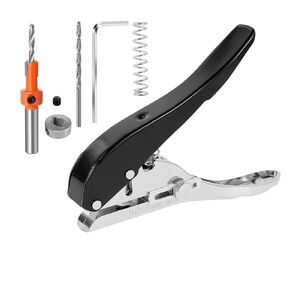Hole Punch 5/16 inch-8mm Single Punch,5pcs Heavy Duty Puncher Single,Paper Portable Hand Held Long for Paper Cards Plastic Cardboard Heavy Edge Banding Punching Plier Handheld Tool with Limiter