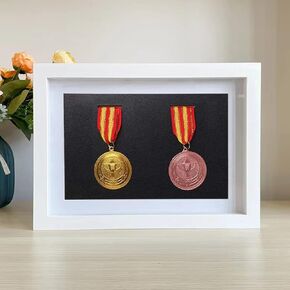 Medal Display Stand/Frame,Medal Display Box,2 Medals,3D Multipurpose Medal Display Case,Perfect Medal Display for Running, Marathon,Gymnastics and All Sports,Military Medals,Pins, Patches, Badges,A4,