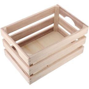 Hemoton Wooden Crates Vintage Wood Crates for Display Nesting Storage Crate with Handles Decorative Storage Box Wooden Basket Centerpieces for Home 11.8x7.9x6.3inch