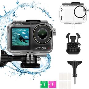 PCTC 45M(148ft) Waterproof Case for DJI Osmo Action4, Accessories for DJI Osmo Action3/4 Waterproof Case,Protective Underwater Dive Housing Shell with Bracket Accessories