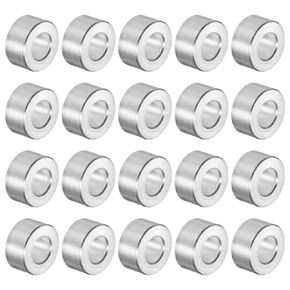 uxcell 20pcs Aluminum Spacer 5mm Bore 10mm OD, 5.5mm Length Screw Standoff Bushing Plain Finish Round Spacer for M5 Screws Bolts and Rods