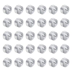 uxcell 30pcs Aluminum Spacer 5mm Bore x 10mm OD x 5mm Length Screw Standoff Bushing Plain Finish Round Metal Spacer for M5 Screws Bolts and Rods