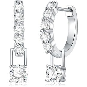 high carbon diamond Stud Earrings for Women,Hypoallergenic S925 Sterling Silver Studs D Color Clarity Round Cut Lab Created Diamond Earrings