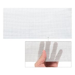 PATIKIL 15.7" x 7.9" 304 Stainless Steel Perforated Sheet, 0.06" Hole 19GA Expanded Metal Mesh Plate Screen Decorative Meshes for Ventilation Grill Smoking