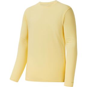 BASSDASH Men's Ultra Soft Cotton Blend UPF 50+ Long Sleeve Fishing Shirt UV Sun Protection Casual Performance Tee
