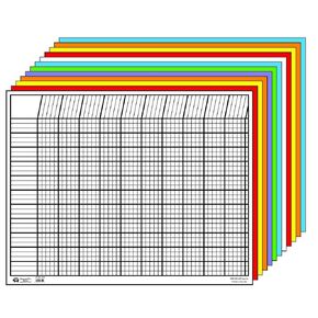 SHAPES ETC. Horizontal Incentive Chart Set of 12, 28 in W X 22 in H, Assorted Colors, Perfect for encouraging positive reinforcement, tracking goals, chores, classroom assignments, responsibilities